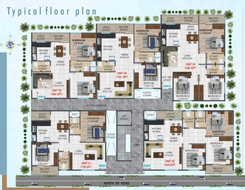  shivagiri-paradise Shivagiri Paradise Cluster Plan from 1st to 4th Floor