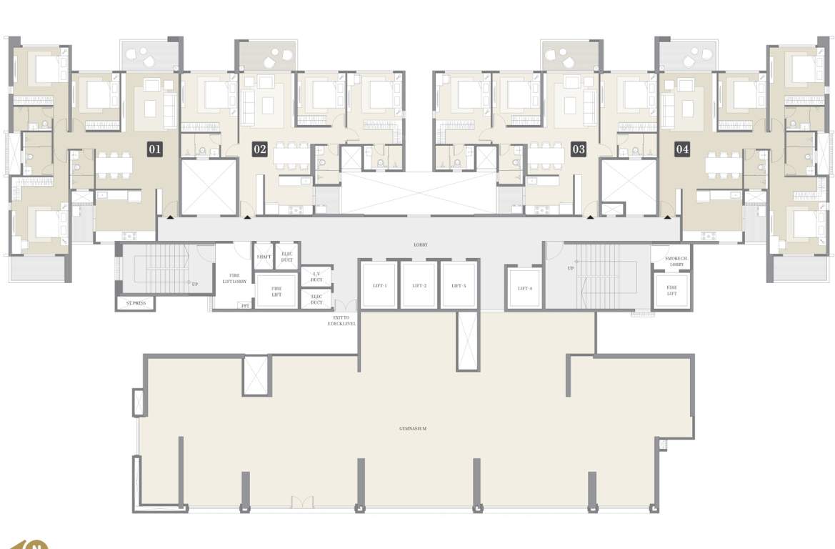 24k altura tower a and b Tower B Amenity Cluster Plan
