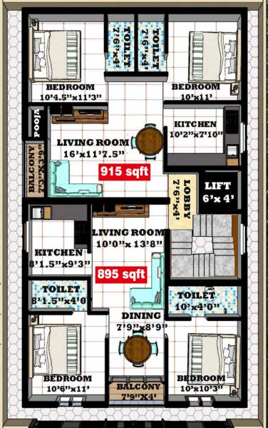  hari-krishna Hari Krishna Cluster Plan For Typical Floor Plan