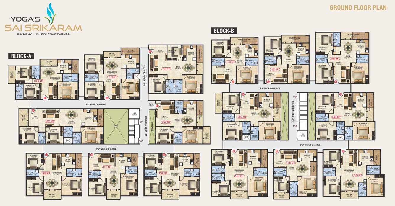  sai srikaram Block A & B Cluster Plan For Ground Floor