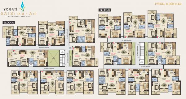  sai-srikaram Block A & B Cluster Plan For Typical Floor