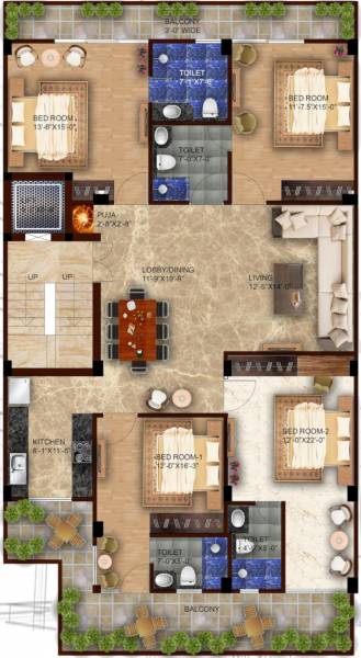  luxury-builder-floor Jannocks Luxury Builder Floor Typical Cluster Plan