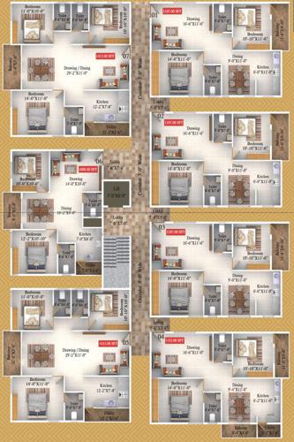  kamadhenu-enclave Kamadhenu Enclave Cluster Plan from 1st to 3rd Floor