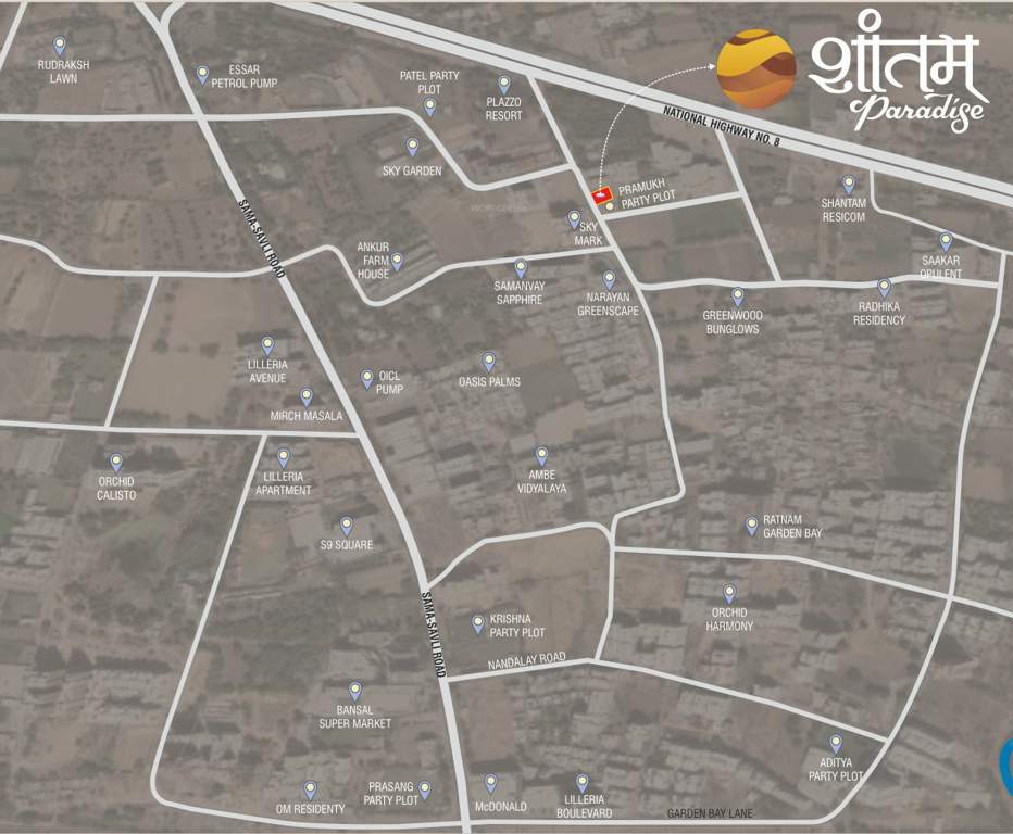  shantam paradise Location Plan