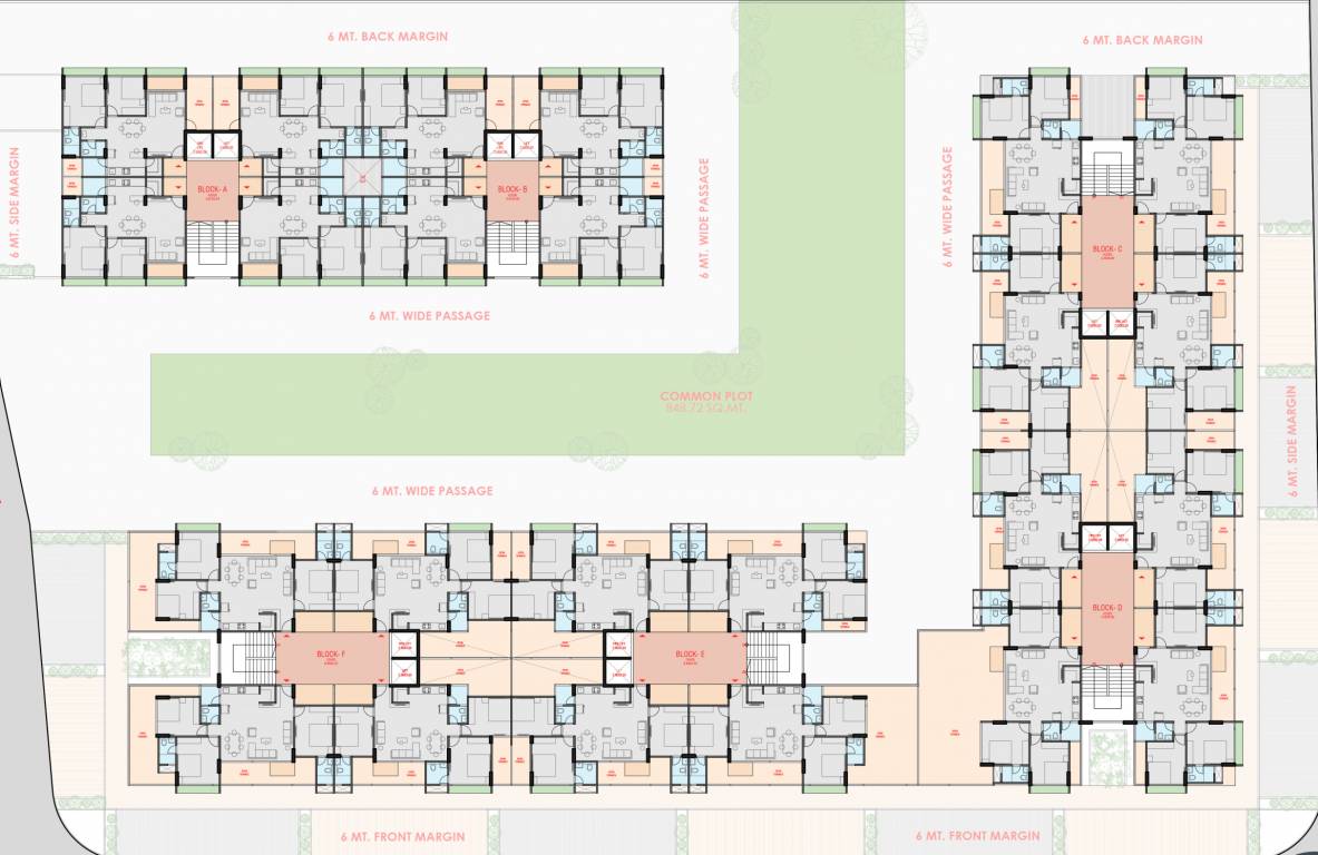  florus Wing A,B,C,D,E,F Cluster Plan For 1st Floor