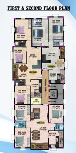  balaji-paradise Balaji Paradise Cluster Plan from 1st to 2nd Floor