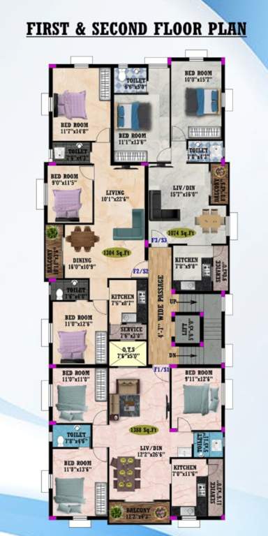  balaji paradise Balaji Paradise Cluster Plan from 1st to 2nd Floor