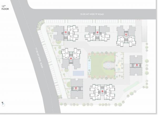  sky Block A, B, C, D, E, F, G Cluster Plan For 13th Floor