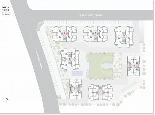  sky Block A, B, C, D, E, F, G Cluster Plan From 3rd To 13th Floor