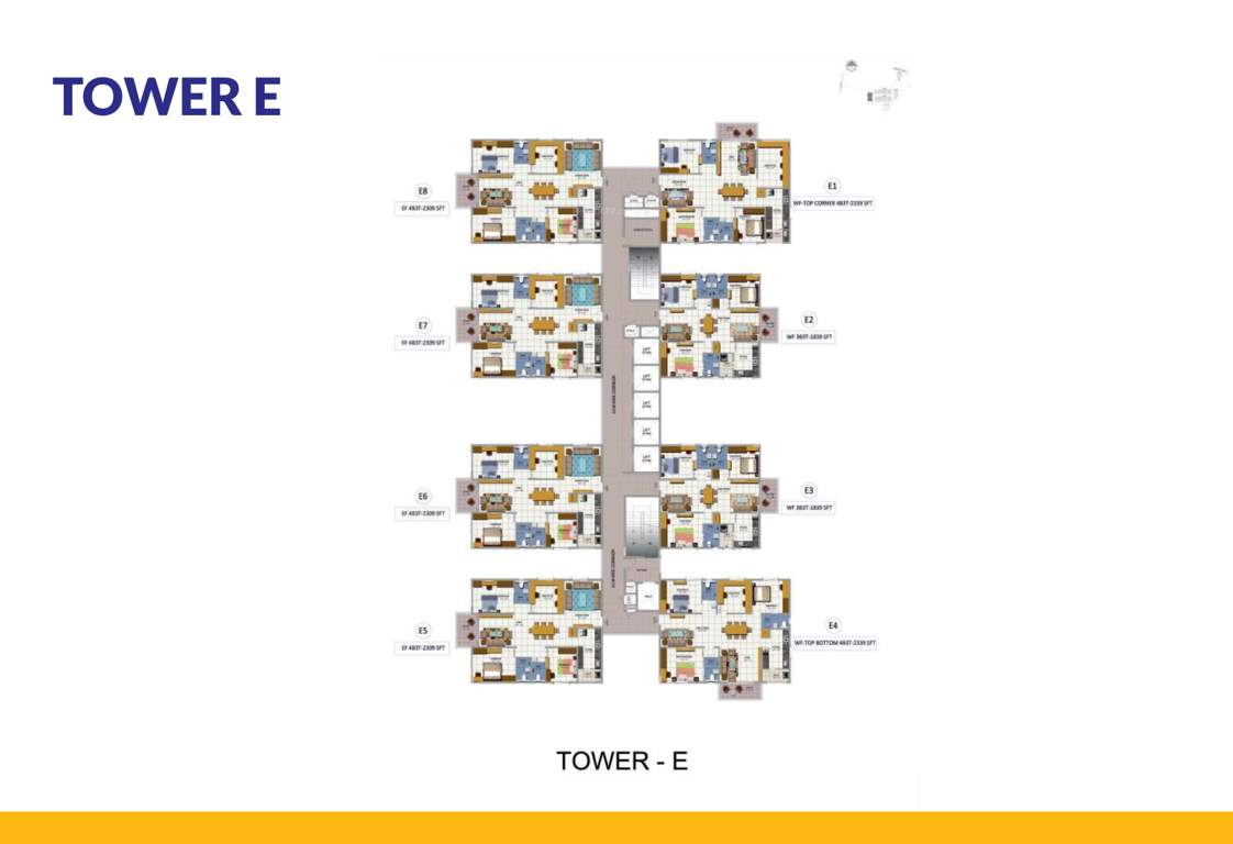  sky habitat Block E Cluster Plan for Typical Floor