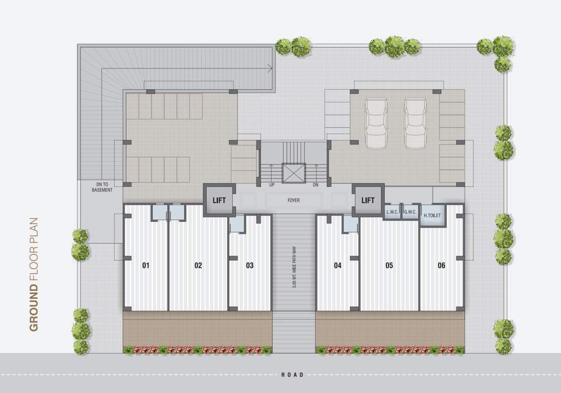  greens Happy Greens Cluster Plan for ground Floor
