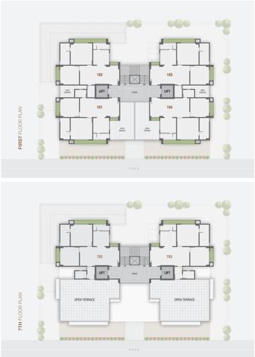  greens Happy Greens Cluster Plan from 1st And 7th Floor