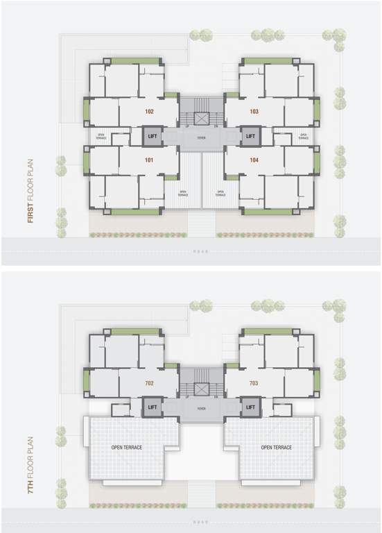  greens Happy Greens Cluster Plan from 1st And 7th Floor