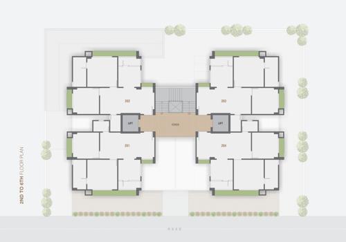  greens Happy Greens Cluster Plan from 2nd to 6th Floor