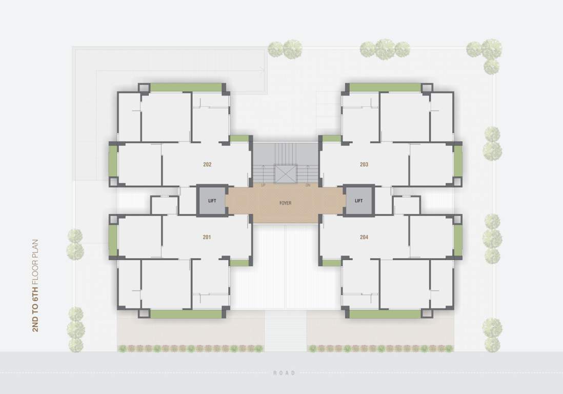  greens Happy Greens Cluster Plan from 2nd to 6th Floor