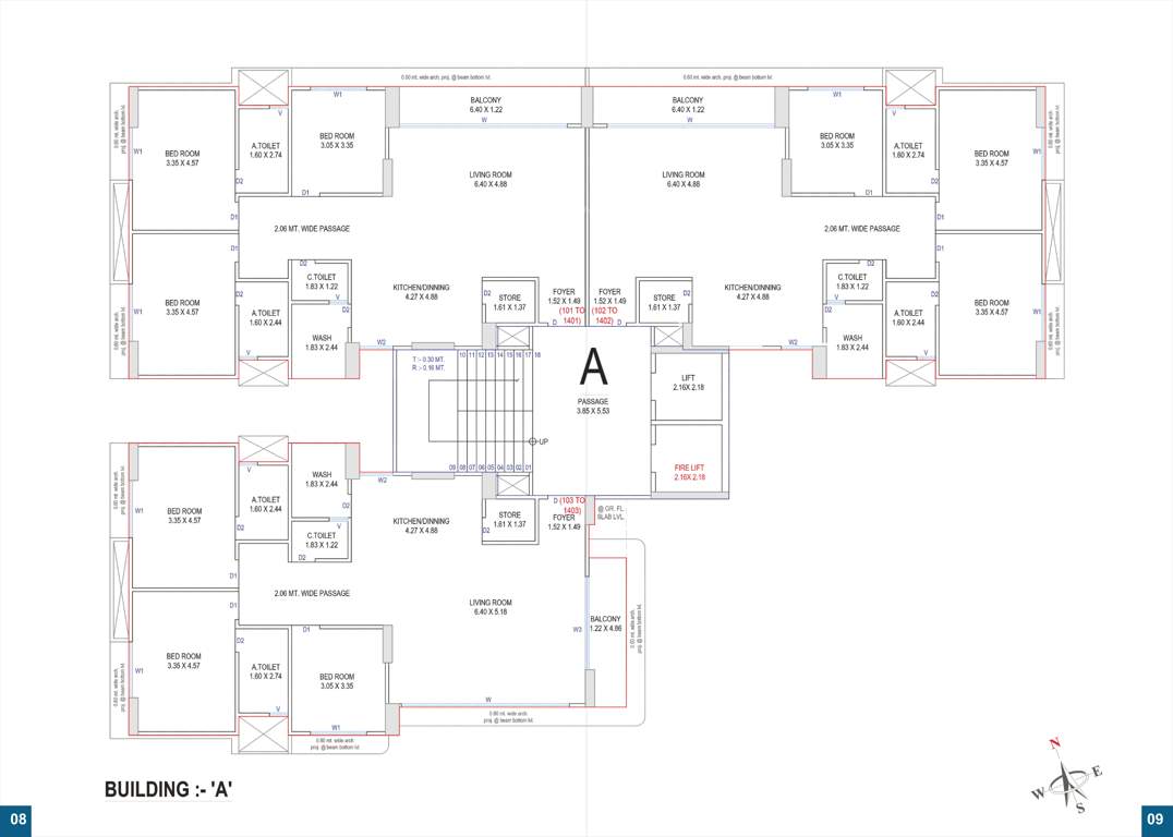  pratishtha luxuria Block A Cluster Plan for Typical Floor