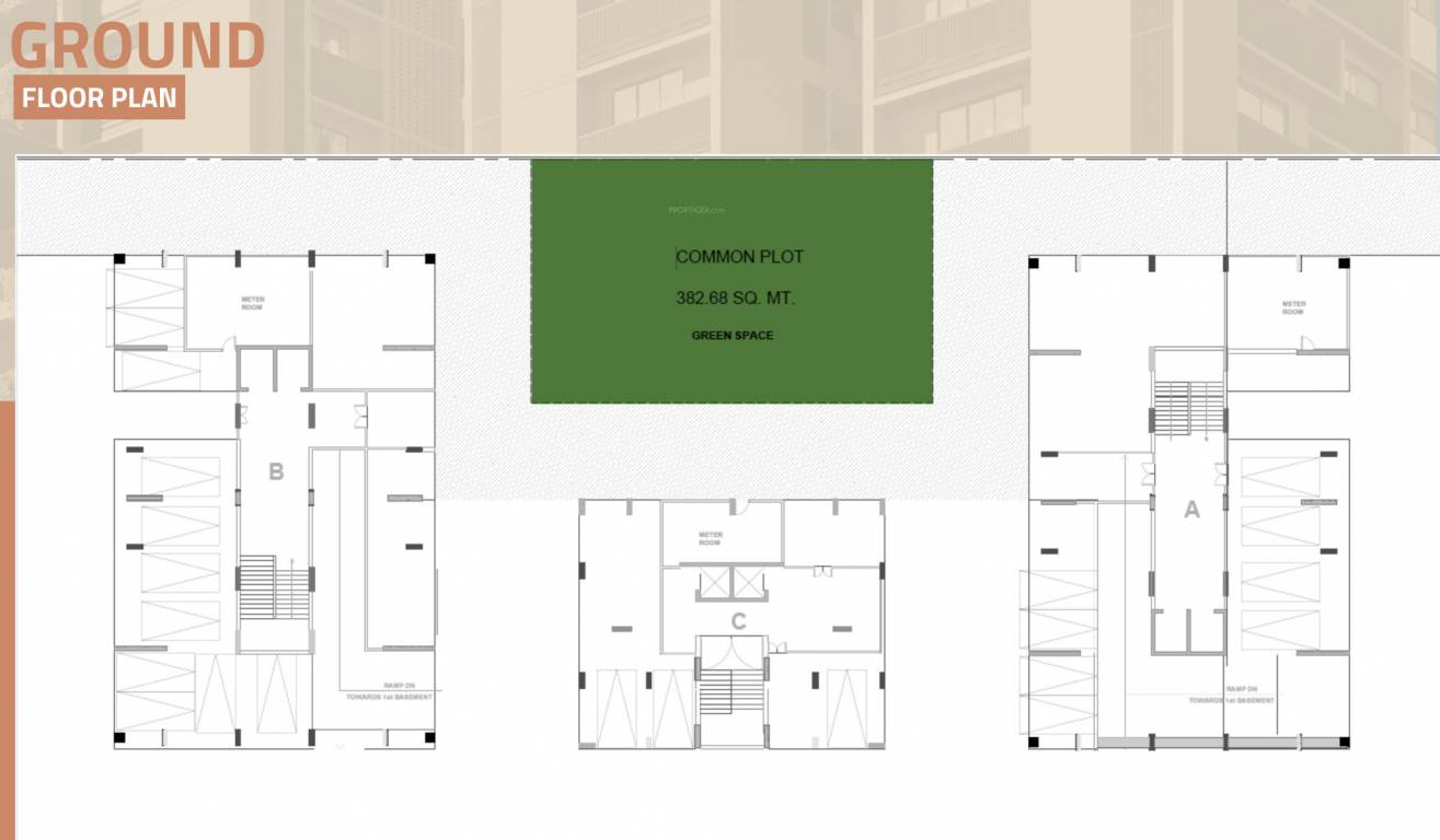  primero Block A,B & C Ground Floor Cluster Plan