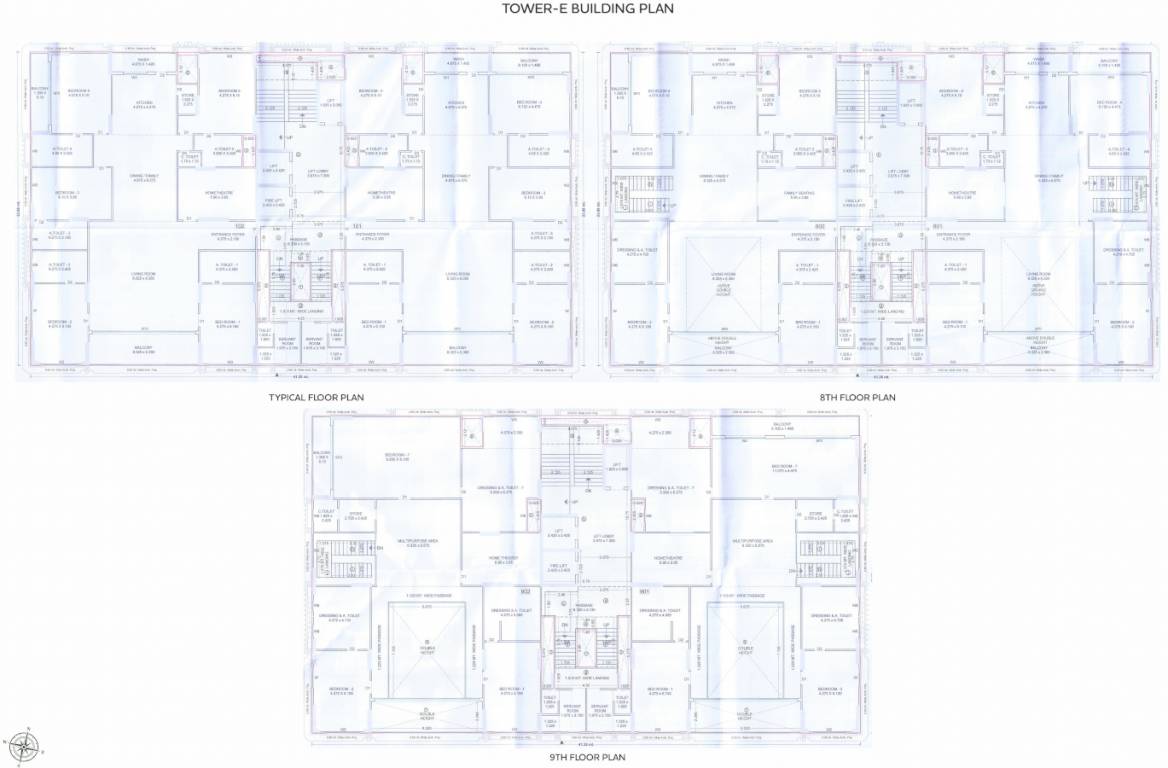 golf link Block E Cluster Plan from 1st to 9th Floor