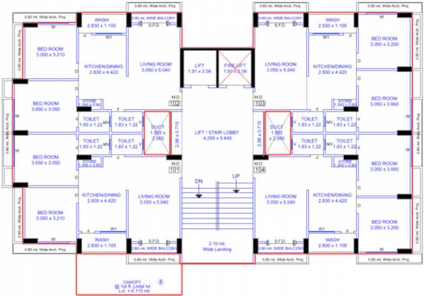 shivay-homes Block A Cluster Plan For Typical Floor Plan