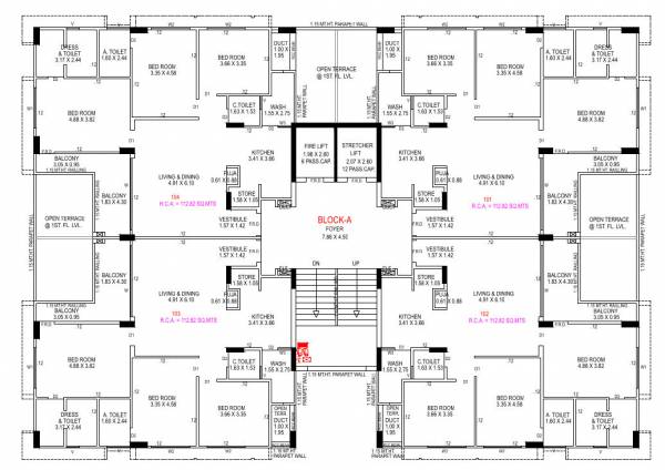  neptune Block A Cluster Plan for 1st Floor