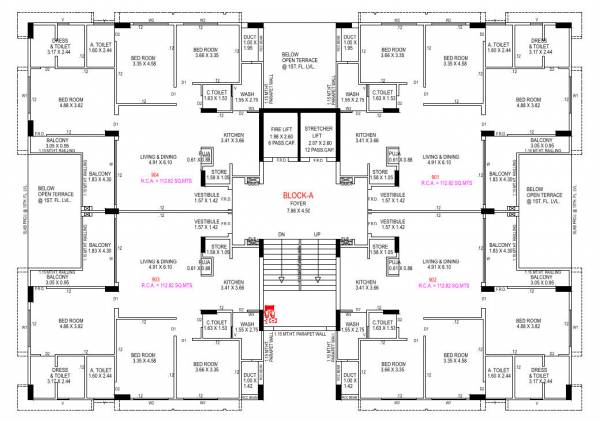  neptune Block A Cluster Plan for 9th Floor