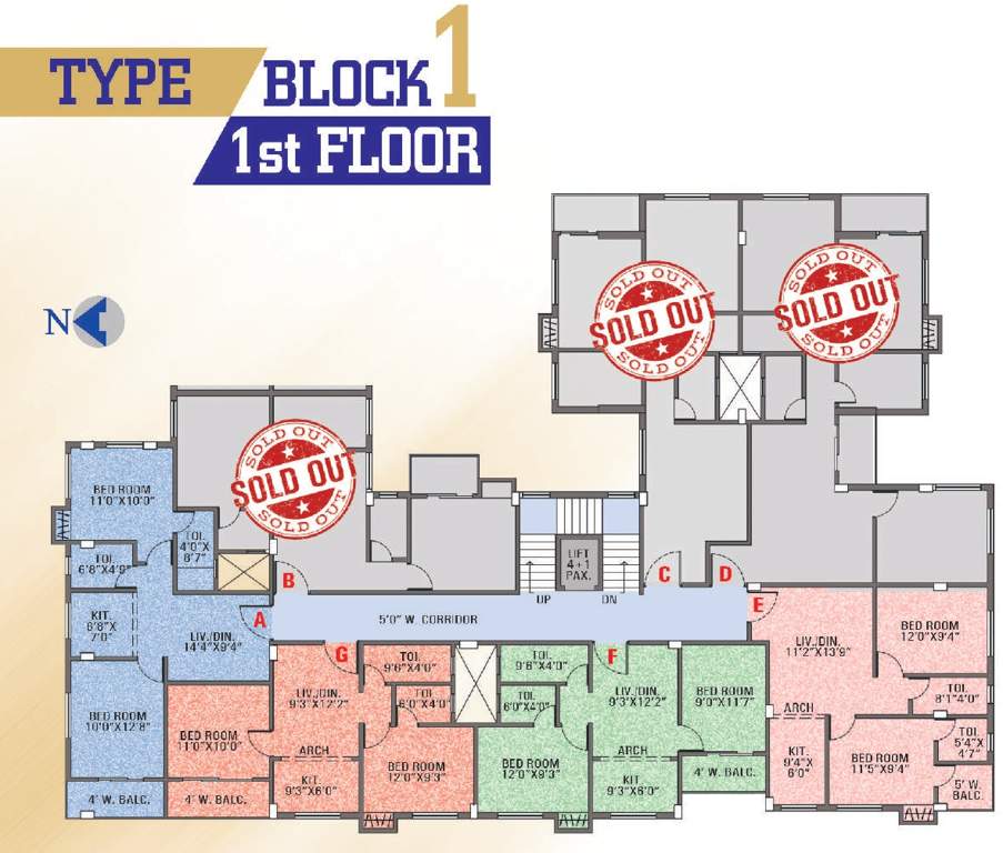  baibhab apartment Block 1 Cluster Plan for 1st Floor
