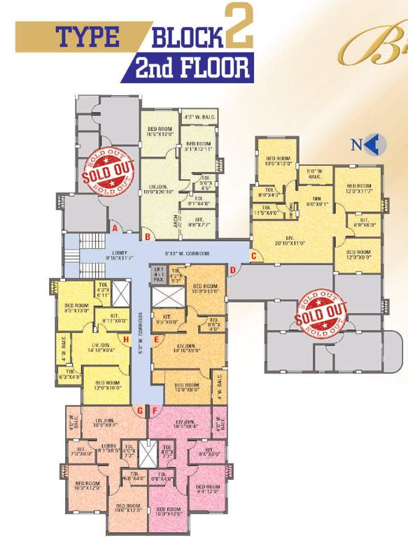  baibhab apartment Block 2 Cluster Plan for 2nd Floor