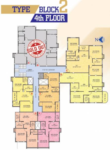  baibhab-apartment Block 2 Cluster Plan for 4th Floor