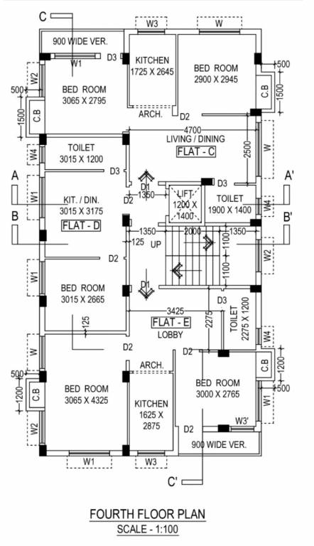  lake view Lake View Cluster Plan for 4th Floor