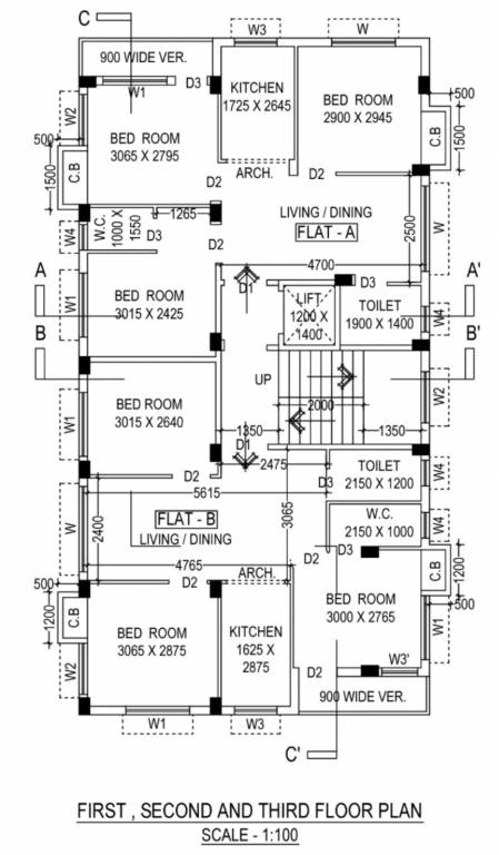  lake view Lake View Cluster Plan from 1st to 3rd Floor
