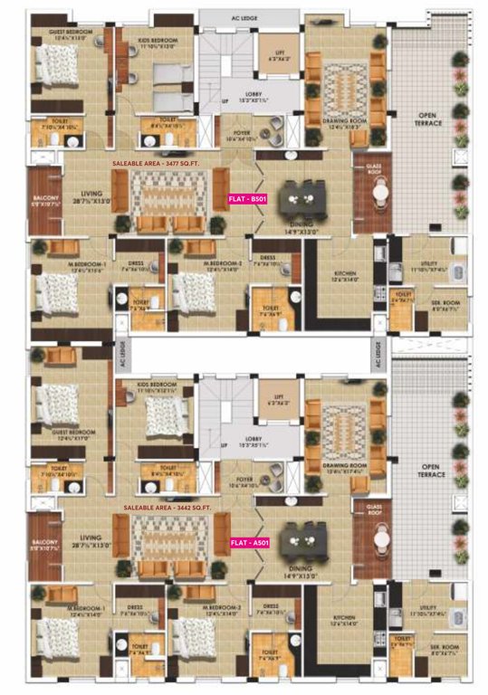  jasoda Nahar Jasoda Cluster Plan for 15th Floor