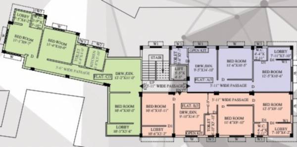  ganga-darshan Ganga Darshan Cluster Plan For 3rd Floor