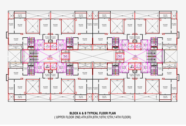  verdana Block A & B Cluster Plan from 2nd to 14th Floor