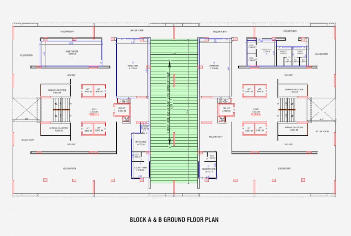  verdana Block A & B Ground Cluster Plan