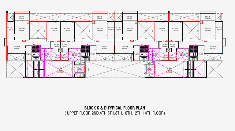  verdana Block C & D Cluster Plan from 2nd to 14th Floor