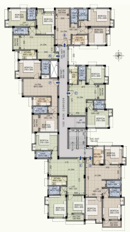  balaji pearl Balaji Pearl Cluster Plan from 1st to 3rd Floor