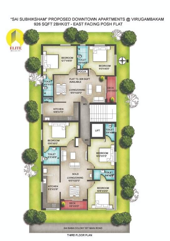  sai subhiksham Sai Subhiksham Cluster Plan for 3rd Floor
