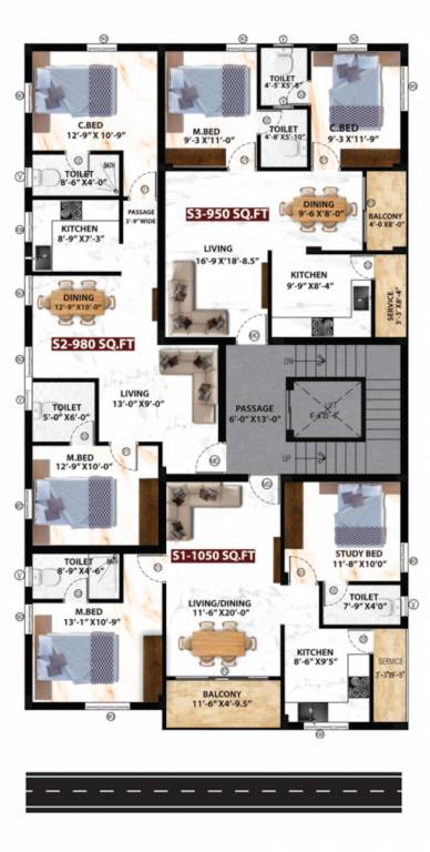  bhuvasa Bhuvasa Cluster Plan from 2nd to 3rd Floor