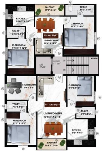  venita Viva Venita Cluster Plan from 1st to 3rd Floor