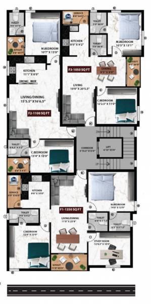  view View Cluster Plan from 1st to 2nd Floor