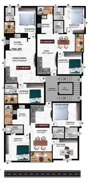  view View Cluster Plan from 1st to 2nd Floor