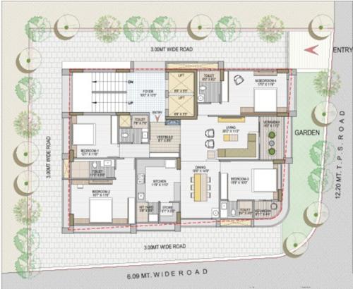  abhishek-apartments Abhishek Apartments Cluster Plan For Typical Floor Plan