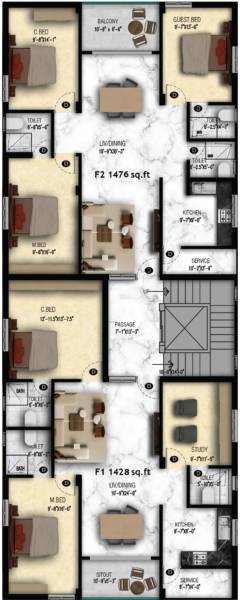  vin Viva Vin 1st Floor Cluster Plan