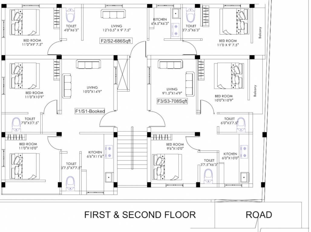  adarsh resident Adarsh Resident Cluster Plan from 1st to 2nd Floor