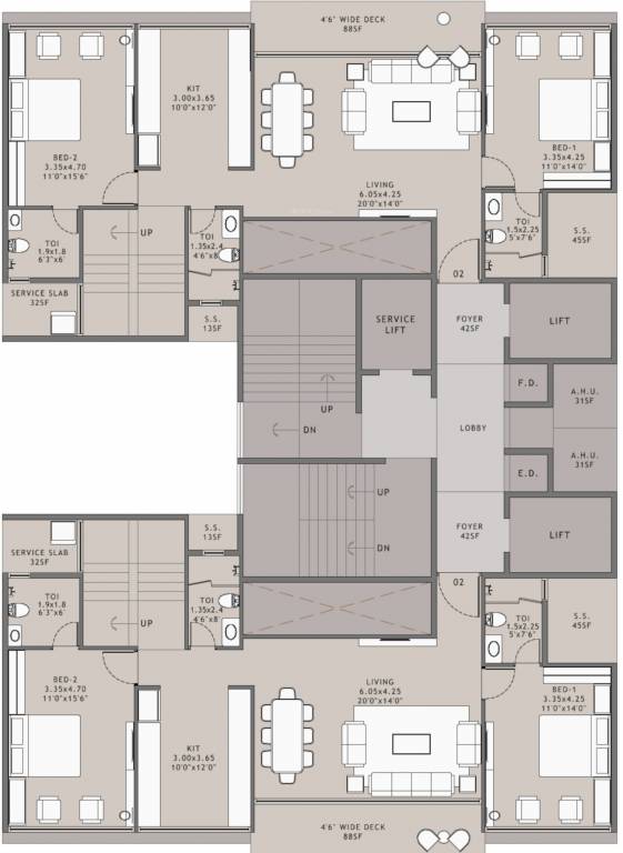  platinum westwoods Platinum Westwoods Cluster Plan For 14th Floor