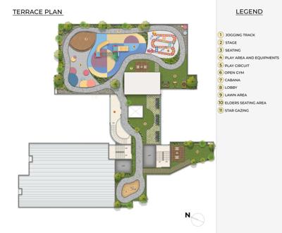  serenity Building No 17 Wing A Cluster Plan for Terrace Floor