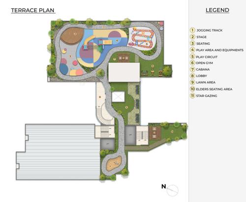  serenity Building No 17 Wing A Cluster Plan for Terrace Floor