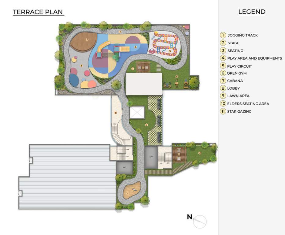  serenity Building No 17 Wing A Cluster Plan for Terrace Floor