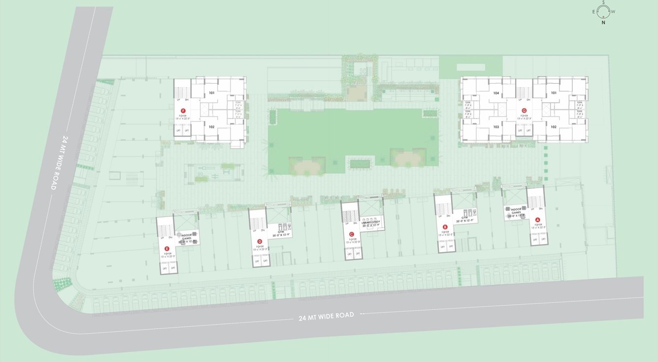  the green parmeshwar Block A Cluster Plan for 1st Floor