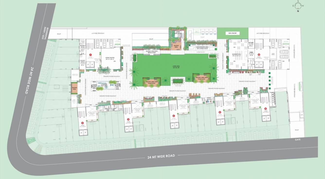  the green parmeshwar Block A Cluster Plan for ground Floor